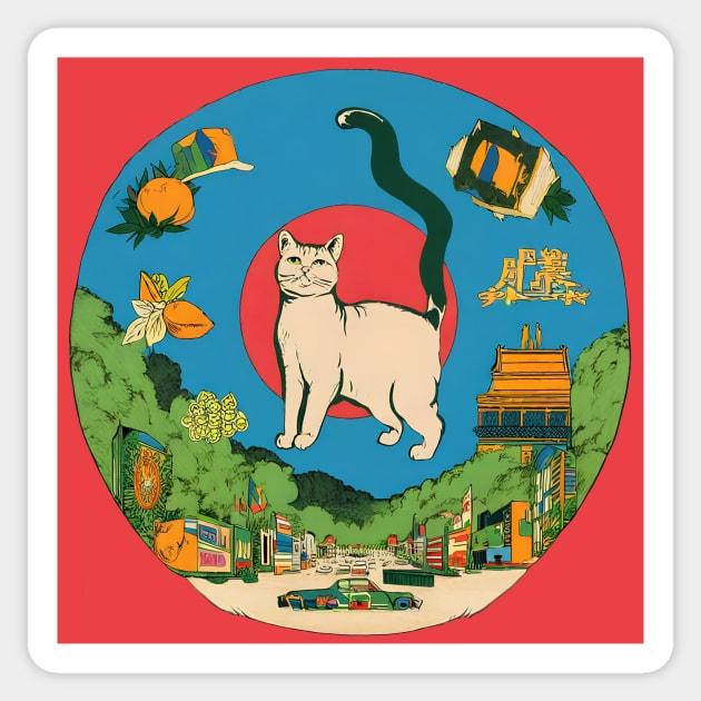 Cat in Asia Sticker by bant